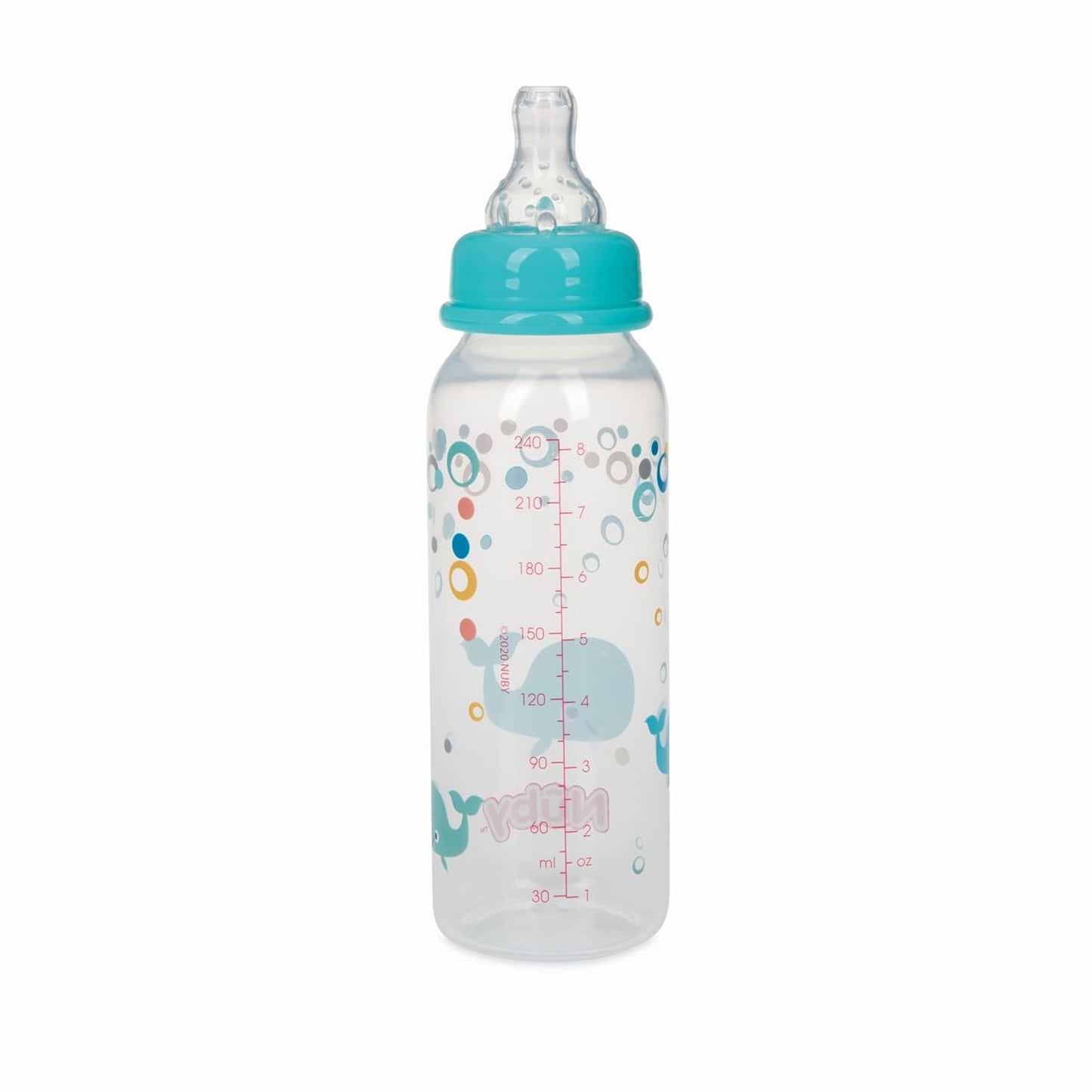 Nuby Printed Non-Drip 8oz Bottle, 3 Pack, Neutral