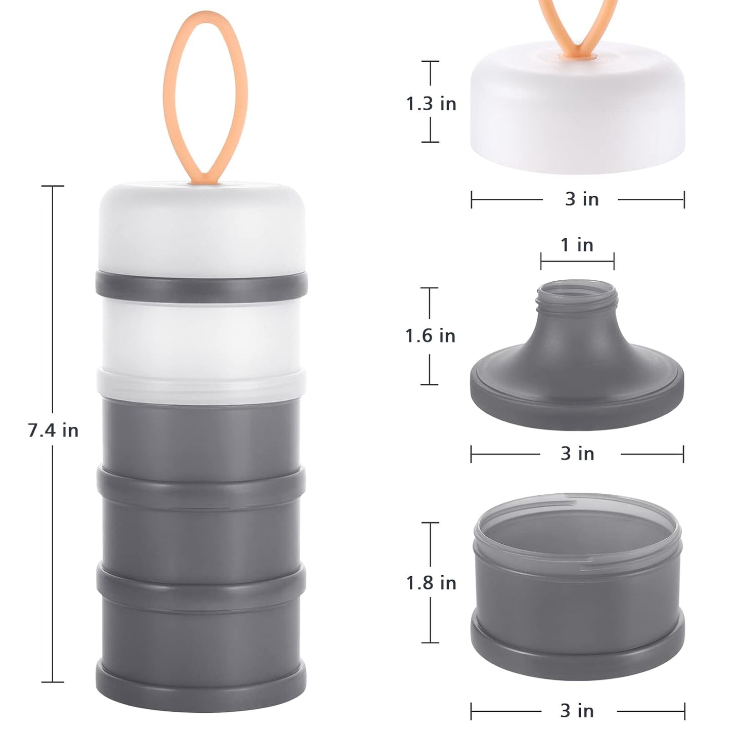 Accmor Baby Formula Dispenser On The Go, Stackable Formula Dispenser Formula Container to Go, Non-Spill Portable Milk Powder Kids Snack Storage Container, BPA Free