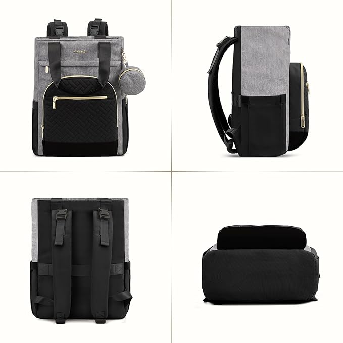 LOVEVOOK Diaper Bag Backpack, Large Capacity Portable Baby Bag with Foldable Diaper Changing Pad, Waterproof Baby Diaper Bags Gift for Mon Dad, Slate Ebony