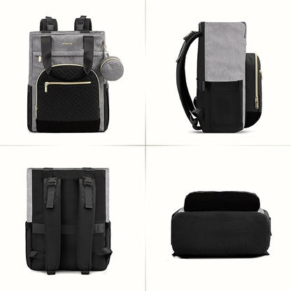 LOVEVOOK Diaper Bag Backpack, Large Capacity Portable Baby Bag with Foldable Diaper Changing Pad, Waterproof Baby Diaper Bags Gift for Mon Dad, Slate Ebony