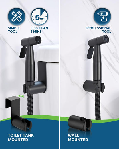 Handheld Bidet Sprayer for Toilet, Muslim Shower Water Jet Spray for Toilet, Bidet Faucet Cloth Diaper Sprayer for Baby Wash, Adjustable Water Pressure with Bidet Hose for Feminine Wash