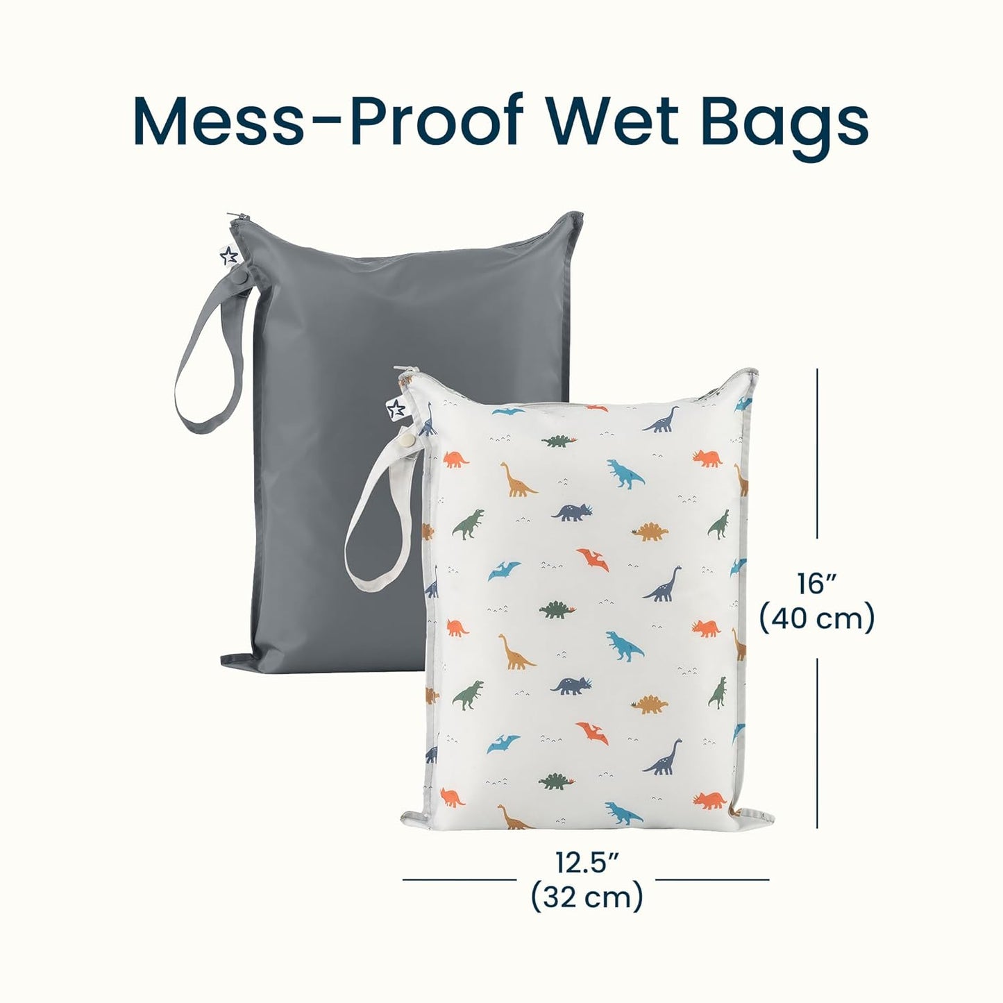 Tiny Twinkle Mess Proof Wet Bags | 2-Pack Reusable Waterproof Wet Bags for Swimsuits | Baby Clothes | Travel & Diaper Bag (Pink, Brown Checkers) - Colors B