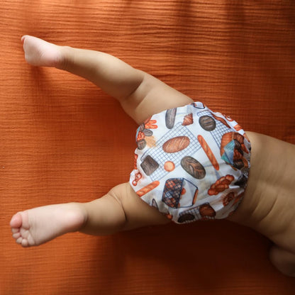 Nora's Nursery Cloth Pocket Diapers 4 Pack with 4 Inserts - Waterproof Cover, Washable, Reusable & One Size Adjustable Pocket Diapers for Newborns and Toddlers - Mama Bear