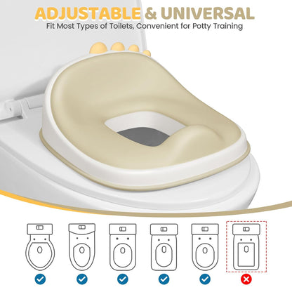 Orzbow 3-in-1 Toddler Potty Training Toilet | Baby Potty Chair, Toilet Topper Training Seat and Step Stool for Boys and Girls, Easy-to-Clean with Splash Guard and Lid, Grey