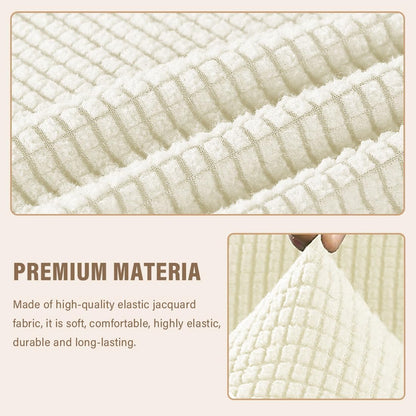 Nursery Rocking Chair Cover Stretch Glider Chair Covers Jacquard Modern Reading Chair Slipcover Rocking Accent Armchair Protector for Living Room Nursery Bedroom, Beige