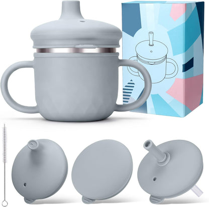 BUSOHA 3 Pack Stainless Steel Baby Bowls with Lid – 2-in-1 Toddler Feeding Bowl Heat-Resistant Spill-Proof Plate Suction Bowls for Kids Baby Toddler Food Feeding