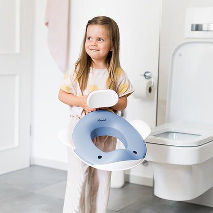 Kindsgut Whale Potty Training Seat for Toddlers – Kids Toilet Seat with Backrest, Non-Slip, Fits Round & Oval Toilet Seats, Designed in Germany, Peach