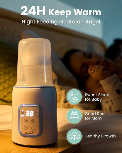 Grownsy Bottle Warmer, 8-in-1 Fast Baby Bottle Warmer for Breastmilk or Formula, Smart Temperature Control and Automatic Shut-Off Milk Warmer, Baby Essentials for Newborn- Purple