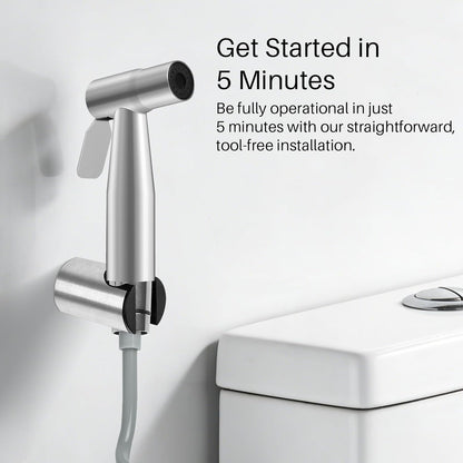 Neween Handheld Toilet Bidet Sprayer for Toilet-Adjustable Water Pressure Control with Bidet Hose for Feminine Wash, Stainless Steel Bidet Faucet Sprayer Kit Cloth Diaper for Baby Wash (Black)