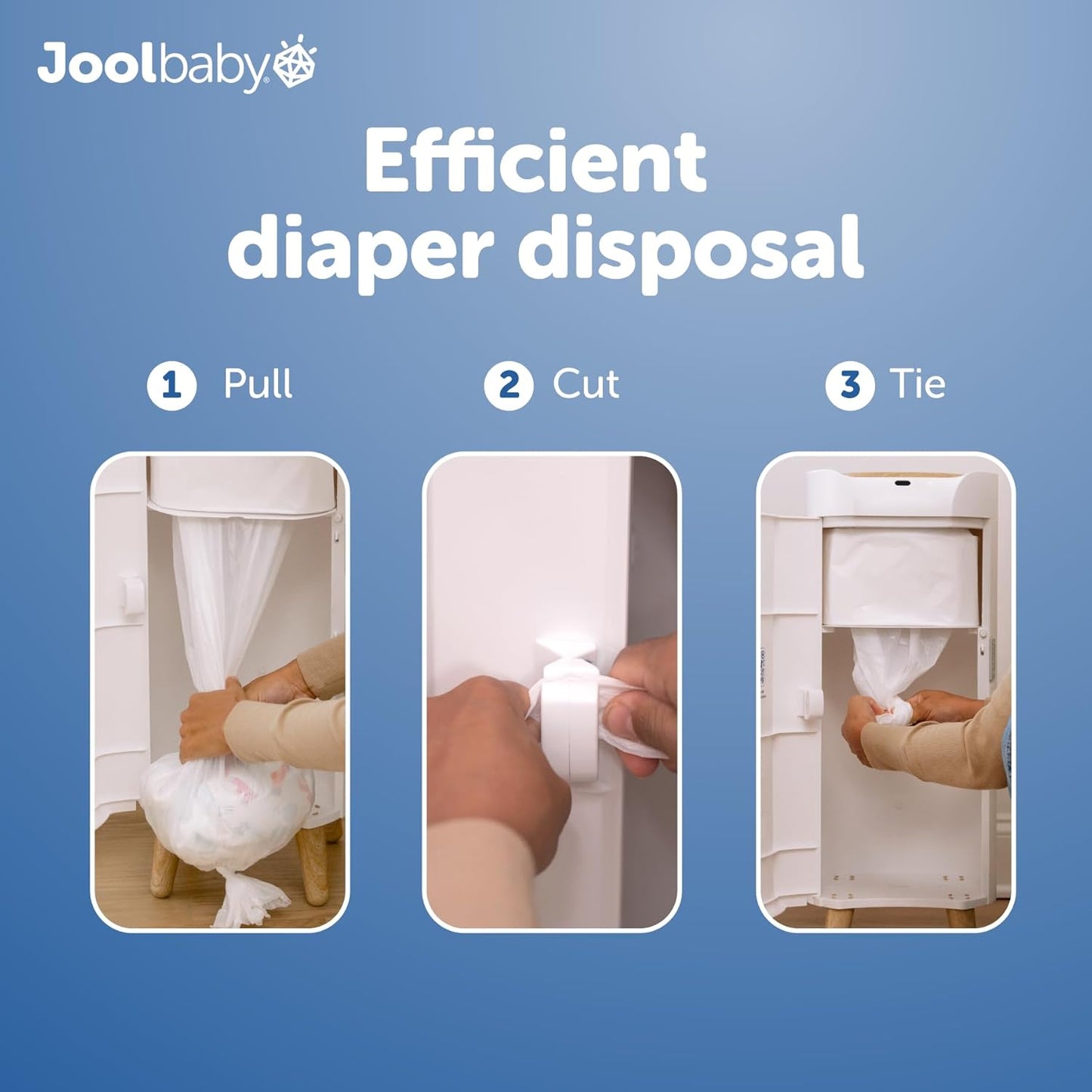 Jool Baby SMARTWAVE Diaper Pail Refill Liners (4-Pack) – Continuous Liner System - Lavender Scent, Lasts Up to 1980 Diapers