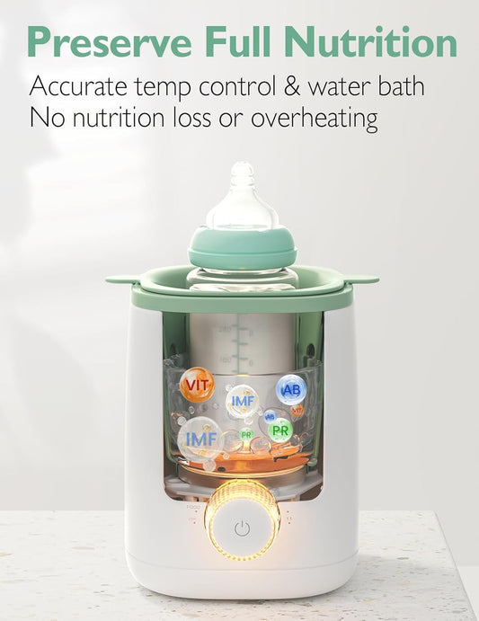 Momcozy Baby Bottle Warmer for Breast Milk Formula Food, Fullest Nutrients Preserved, Fast Heat, Night Light for Nighttime Breastfeeding, One-Touch Easy Use, Newborn Essentials Supplies Gift for Mom