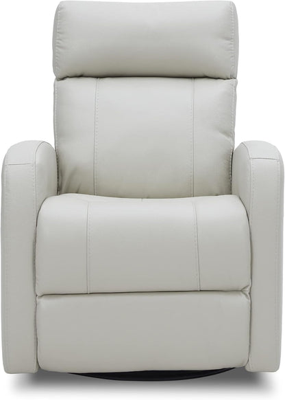 CHITA Genuine Leather Power Recliner Chair for Adults, FSC Certified Electric Nursery Swivel Glider for Living Room, Camel Brown