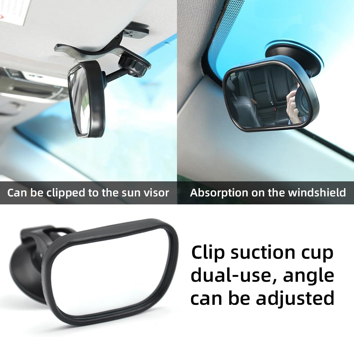 Kewucn Baby Car Mirror, Shatterproof Automotive Interior Rearview Baby Observation Mirror, Adjustable Child Safety Seat Rear View Mirror, Universal Accessories for Most Cars