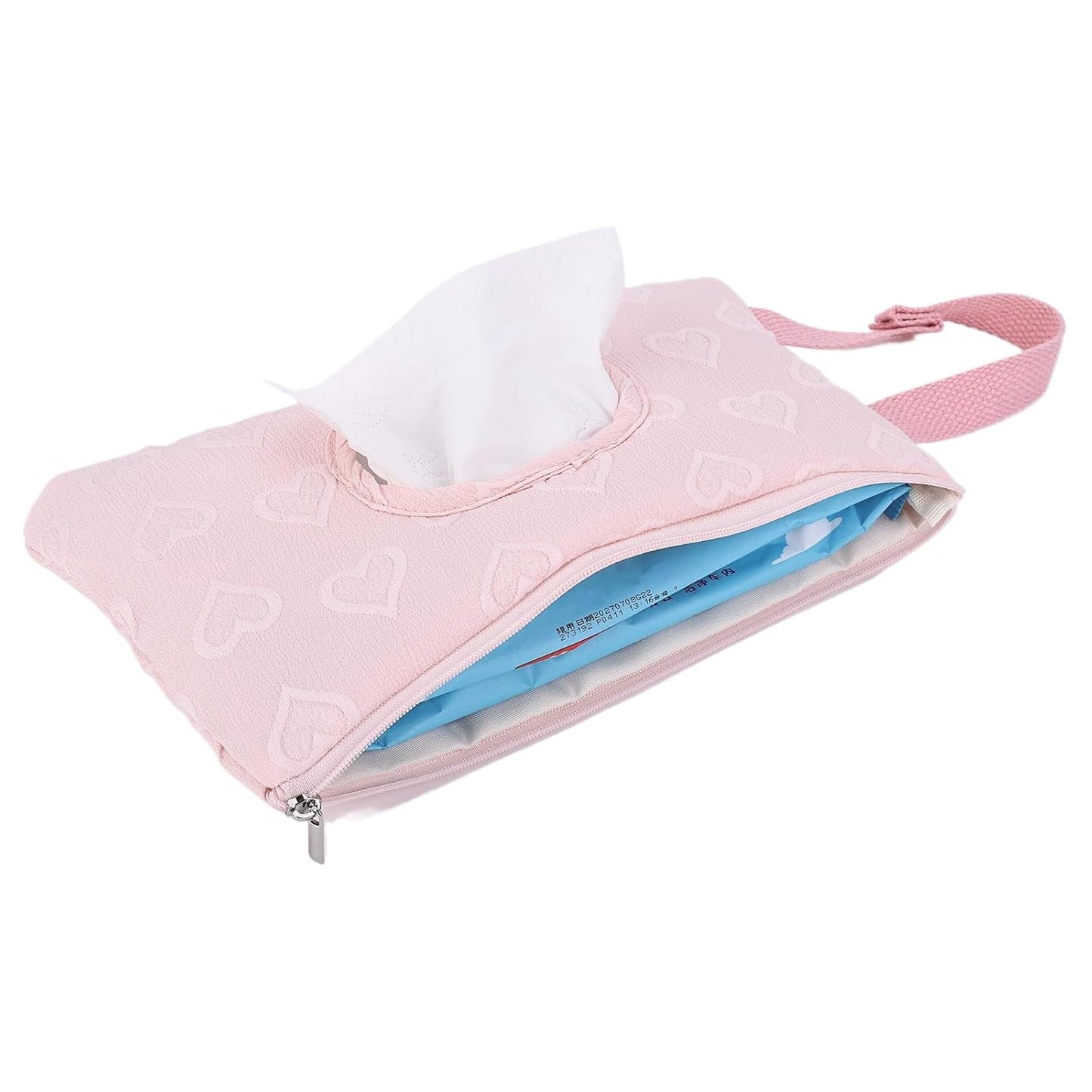 Quilted Baby Diaper and Wipes Pouch Portable Mommy Bag for Stroller Reusable Wipes Pouch with Lanyard for Casual Travel (Beige)