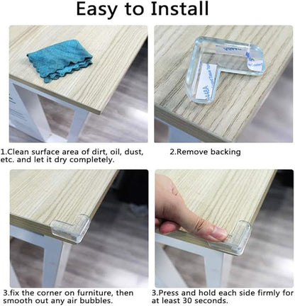 Safety Corner Protectors Guards, 8 pcs Baby Proofing Safety Corner Clear Furniture Table Corner Protection, Kids Soft Table Corner Protectors for Child for Furniture Against Sharp Corners