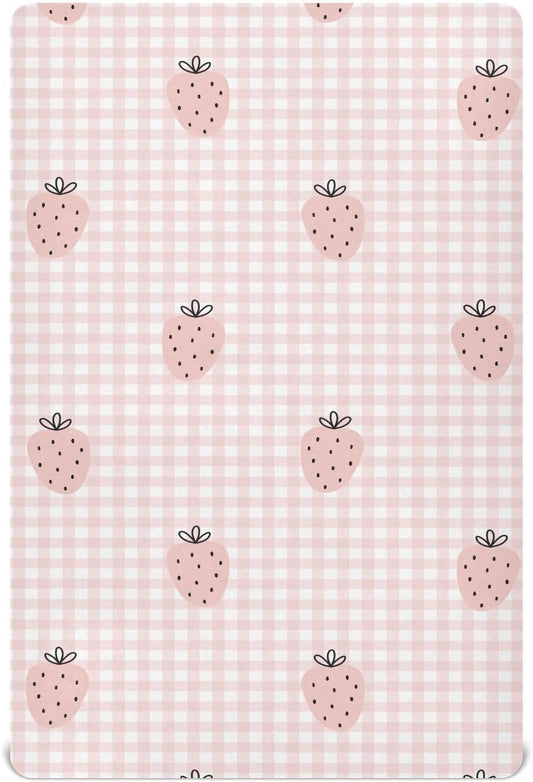 Fitted Crib Sheets Cactus and Floral Stretchy Portable Playard Sheets for Baby Toddler, Breathable Soft Mini Crib Mattress 52 x 28 in for Boys and Girls