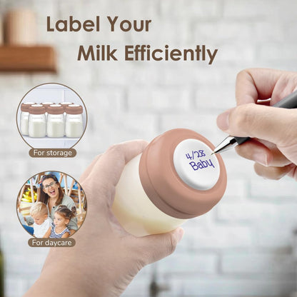 Maymom Wide-Mouth Milk Storage Feeding Collection Bottle with Nipple, Dome Cap, Bottle Top, SureSeal Sealing Disk; Compatible with Spectra Pump/Motif Luna; 5 pc (4.7Oz/140mL)