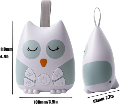 PandaEar Portable White Noise Machine for Baby, 15 Soothing Sound, Night Light, Sleep Sound Timer and Powered by USB for Baby Kids (Owl)