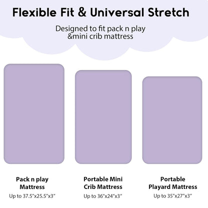 Yoofoss Pack and Play Sheets Fitted, Mini Crib Sheets 2-Pack for Pack N Play Mattress, Stretchy Playard Sheet, Soft and Breathable Green+Giraff