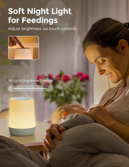 Baby Sound Machine, Momcozy White Noise Machine for Baby Sleeping with Night Light, Toddler Sleep Trainer 34 Soothing Sleep Sounds, Timer, App Remote Control, Personal Sleep Routine Alarm Clock(Blue)