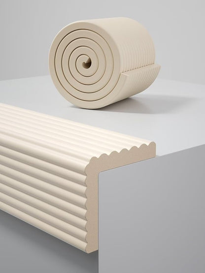 7.9''W Extra-Wide Edge Protector, 6.56FT 0.79''Th Baby Proofing Corner Guards, Safety Furniture Bumper, Pre-Taped, Thick Soft Rubber Foam Padding for Fireplace Table Stair Cabinet (Beige)