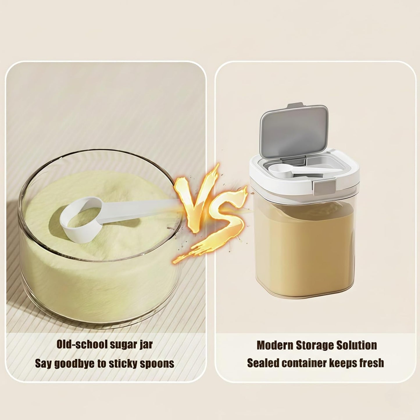 Formula Container to go-1300ml Travel Dispenser BPA Free Airtight Container with Spoon & Layered Storage,Sealed Lid,Stackable,Easy-Clean,Ideal for Coffee,Flour,Sugar,Cereal,Milk Powder(44oz)