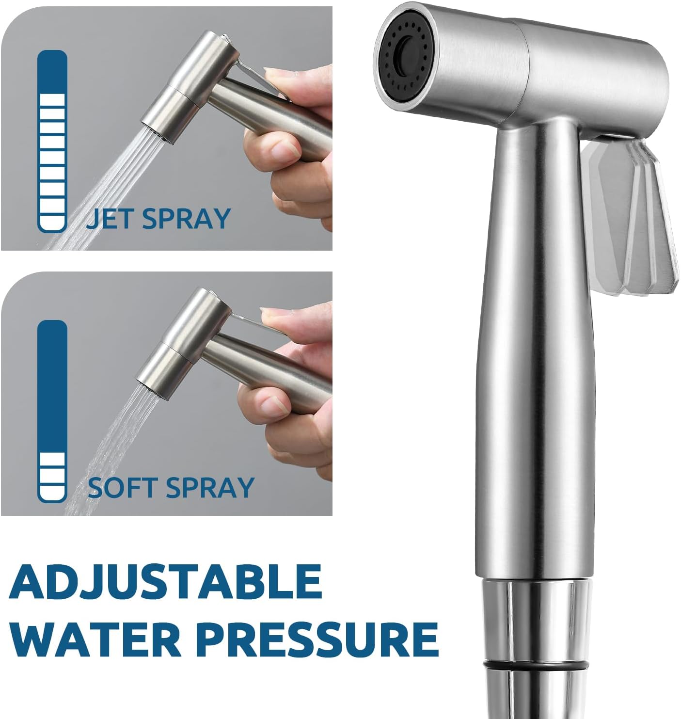 Handheld Bidet Sprayer for Toilet, Muslim Shower Water Jet Spray for Toilet, Bidet Faucet Cloth Diaper Sprayer for Baby Wash, Adjustable Water Pressure with Bidet Hose for Feminine Wash