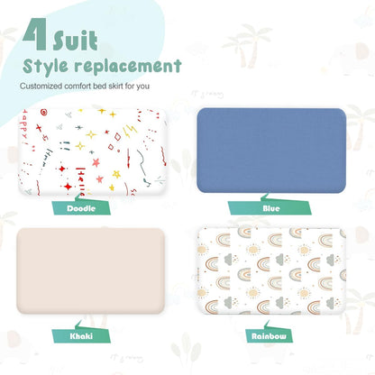 4 Pack Bassinet Sheets (19" x 33"), Compatible with Baby Delight, BabyBond, Dream On Me and Most Rectangle Bedside Sleeper Bassinet Mattress, Soft and Skin-Friendly, Mint Green and Color Rainbow