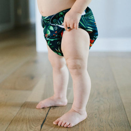 Nora's Nursery Cloth Pocket Diapers 4 Pack with 4 Inserts - Waterproof Cover, Washable, Reusable & One Size Adjustable Pocket Diapers for Newborns and Toddlers - Mama Bear