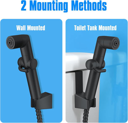 JONKEAN Muslim Shower, Water Pressure Control Toilet Bidet Sprayer, Multi-Function Diaper Sprayer for Toilet, Hand Held Bidet Set Sprayer with Hose, Bracket and T-Valve (Chrome)