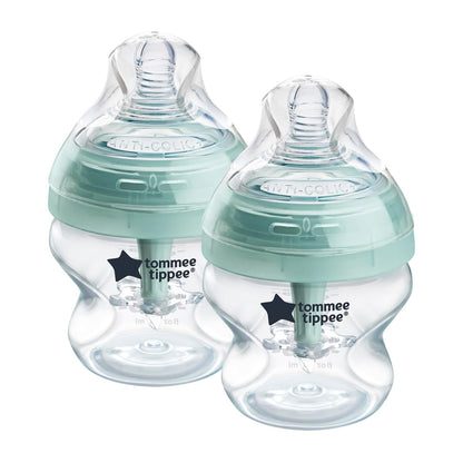 Tommee Tippee Advanced Anti-Colic 12 Piece Set, 5 oz and 9 oz BPA Free Bottles, Newborn 0+ Months, Includes Slow & Medium-Flow Breast-Like Nipples and Bottle Handles and Cleaning Brush