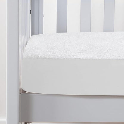 Moonsea Crib Mattress Protector Waterproof,Mattress Cover Protector, Smooth Top Mattress Protector for Kids, Breathable Skin Friendly and Noiseless Fitted Sheet,Viscose Terry Top,1 Pack