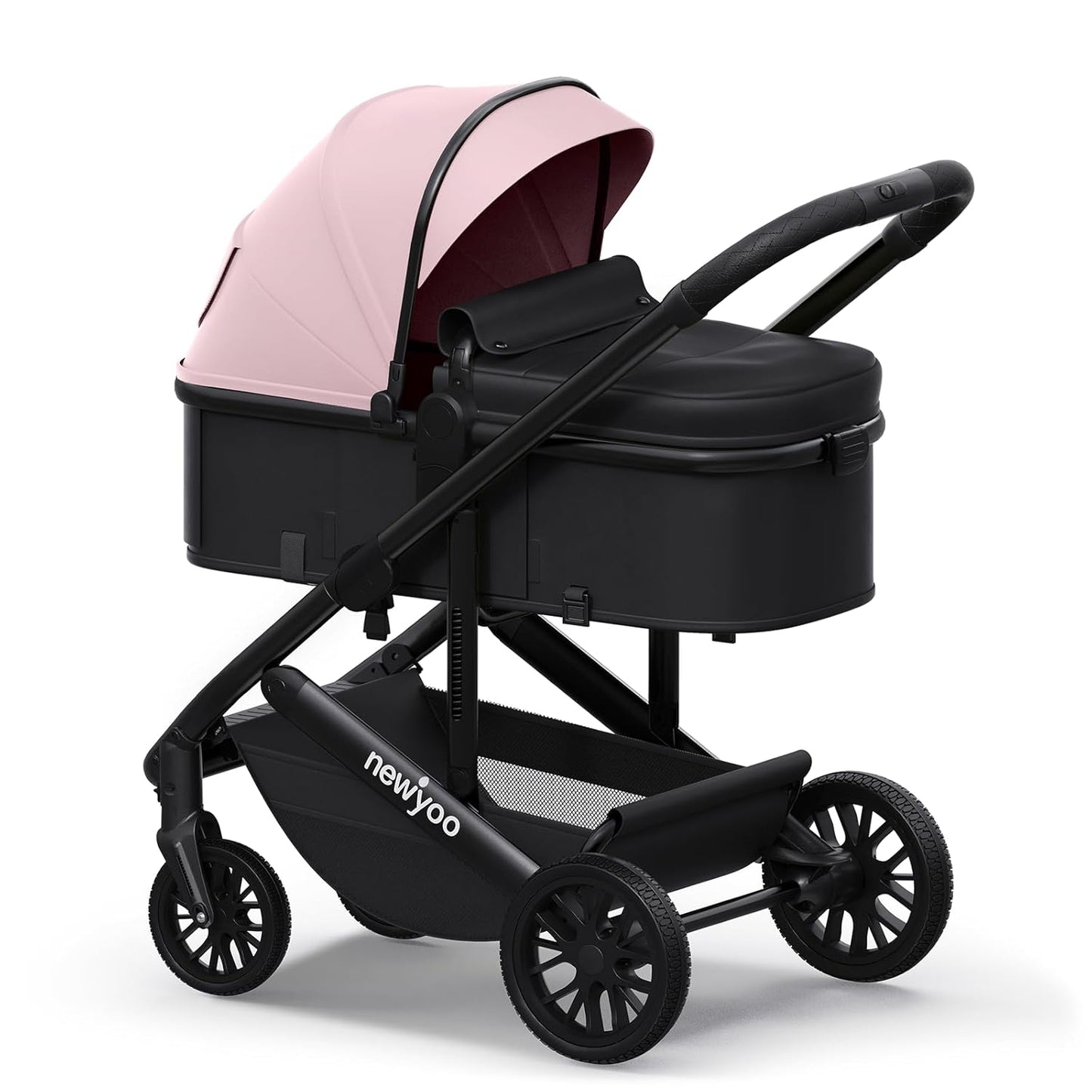 newyoo Infant Stroller with Bassinet Mode, Nestro 516M, Convertible Baby Strollers with Reversible Seat & Cup Holder, Coches para Bebes, 2-in-1 Rear-Facing Pram, Warm Taupe