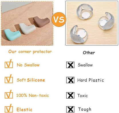 Food-Graded Silicone Corner Protectors, Baby Proofing Table Edge Guards, Pre-Tapep Adhesive Kids Safety Proof, Cabinets Fireplace Furniture Bumpers (8, Coffee)