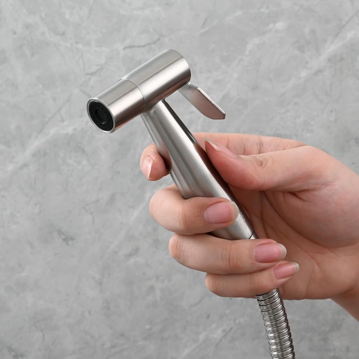 Tecmolog Hand Held Bidet Sprayer Stainless Steel Shattaf for Toilet, Brushed Nickel Bidet Sprayer Head Only, WS024