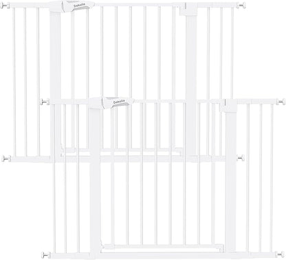 Babelio Baby Gate, 29-48 Inch Auto Close Pet Gate PressGuard P7, Easy Install Pressure-Mounted Safety Gate, Extra Wide Pet Gate for Stairs and Doorways, 2 Pack White