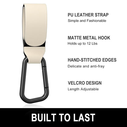 Baby Stroller Hooks for Hanging Bags, Universal Stroller Clips Accessories, Mommy Hook for Diaper Bag, Shopping Cart, Purse, Backpack - 2 Pack, Abstract Leaf