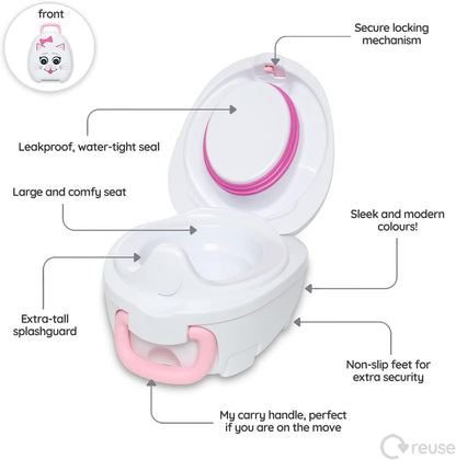 My Carry Potty - Ladybug Travel Potty, Award-Winning Portable Toddler Toilet Seat for Kids to Take Everywhere