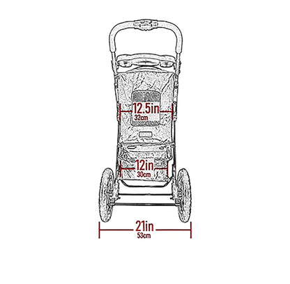 Pet Gear No-Zip NV Pet Stroller for Cats/Dogs, Zipperless Entry, Easy One-Hand Fold, Gel-Filled Tires, Plush Pad + Weather Cover Included, Caribbean Blue