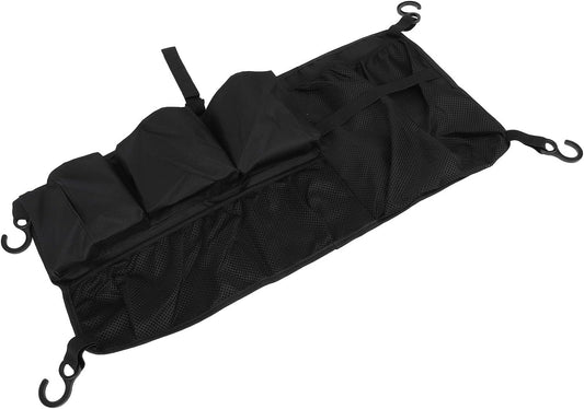 Folding Wagon Side Pocket, Oxford Cloth Stroller Wagon Cargo Net Side Caddy Organizer with Hooks, Hanging Storage Caddy Black