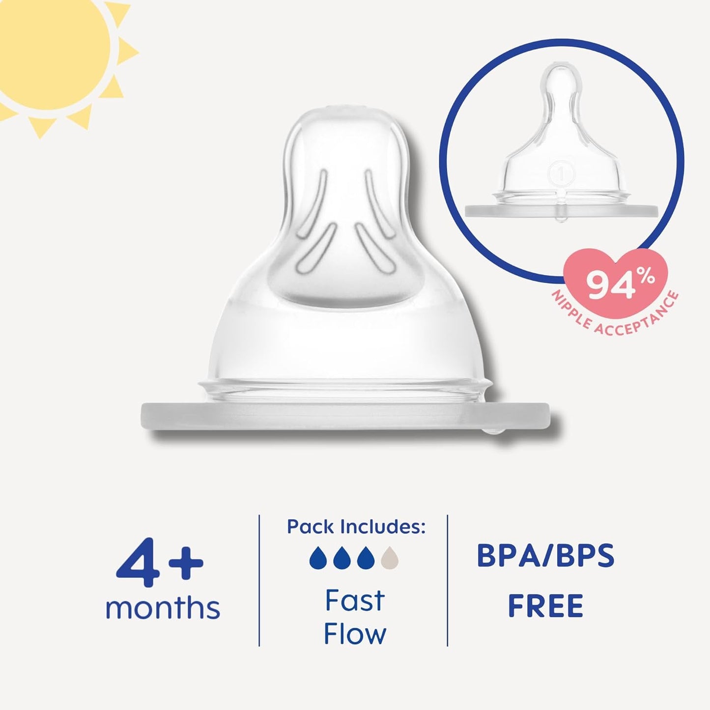 MAM Baby Bottle Anti-Colic Nipples Extra Slow Flow Size 0, for Newborn Babies, Skin Soft BPA Free Silicone, 94% Nipple Acceptance, Fits All MAM Bottles, Developed with Medical Experts, Made in Europe