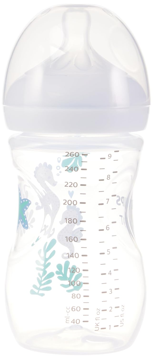 Philips Avent Natural Baby Bottles with Natural Response Nipples (Medium Flow, Flow 3), 9oz, 4-Pack, SCY903/04