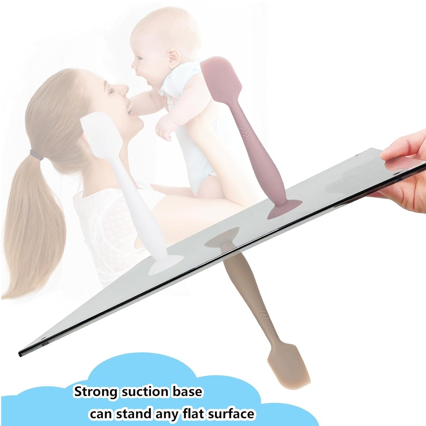 3-Pack Baby Diaper Cream Spatula - Baby Diaper Rash Cream Applicator for Butt Paste - Diaper Cream Brush for Newborn Essentials (grey, pink, white)