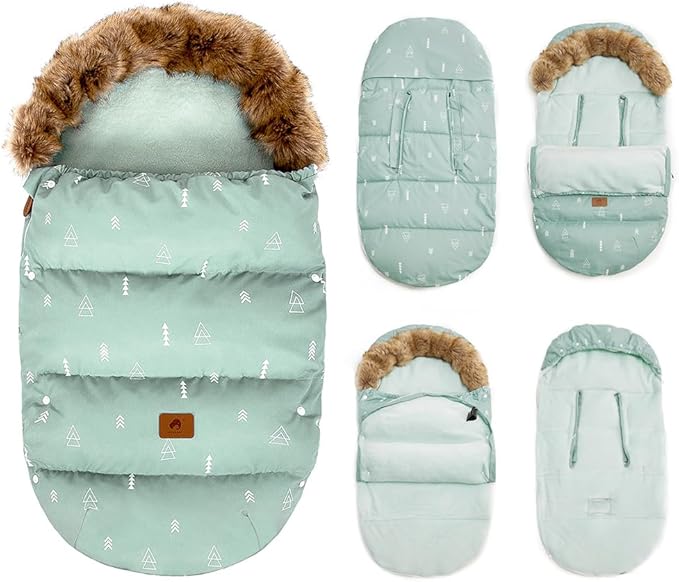 HOUSBAY Baby Stroller Bunting Bags Stroller Footmuff Universal Sleeping Bag Winter Outdoor Hooded Bunting Bag Windproof and Water-Resistant Suitable Below 5 ℃