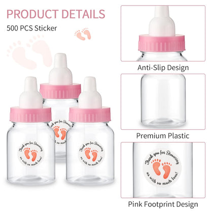 Tondiamo 48 Pcs Blue Baby Shower Mini Bottle Favors 1.5 x 3.5 Inch Baby Shower Candy Jar Mini Milk Bottle Party Favor Fillable Gift Boxes for Boys Girls Birthday Party Games Decorations