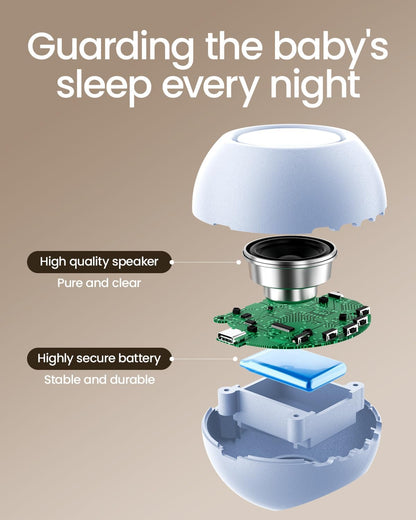 CHICWAY 2026 Mom's Choice Awards, Portable Sound Machine for Baby Adult, AI Cry Detection, 18 Soothing Sound, Bluetooth Rechargeable White Noise Machine for Home Office Travel, Nursery Light, Gray