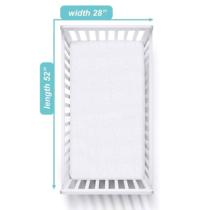 American Baby Company Waterproof Fitted Crib Mattress Protector 52" x 28" - Quilted, Noiseless, Soft & Breathable Crib & Toddler Mattress Pad Cover