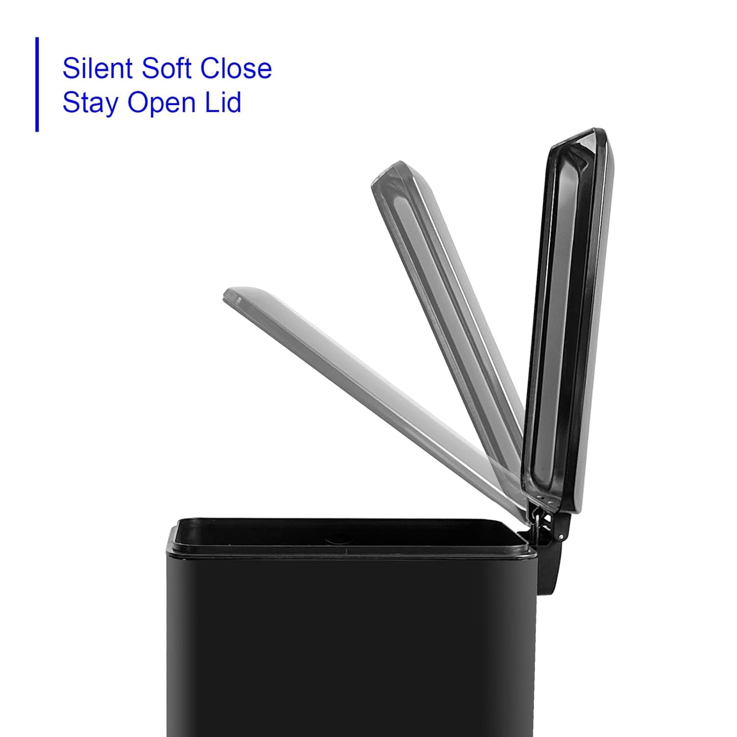 Diaper Pail, Airtight Odor Control Baby Diaper Bin with Childproof Lock, Stainless Steel Garbage Pail with lid, 15 Liter/ 4 Gallon Compact Nursery Trash Can with Removal Inner Liner, Blue