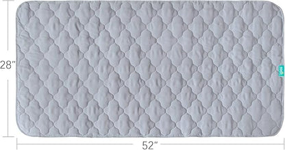 Waterproof Crib Mattress Protector Pad 28" x 52",Non-Slip & Absorbent Mattress Pad for Baby Standard Crib/Bed, Quilted Machine Washable Grey