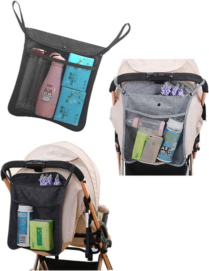 Baby Stroller Organizer,Black,Umbrella stroller organizer,Extra pockets to store snacks/wipes items,Holds water bottles, toddler sweat shirt etc (Black)